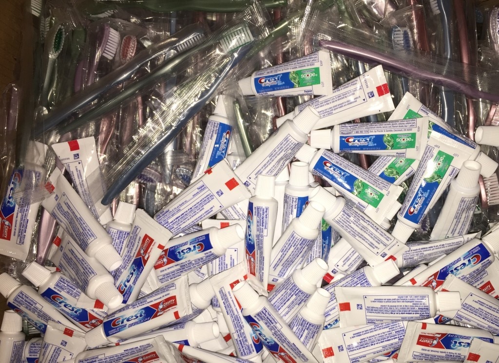 Patterson Toothbrush and toothpast donations