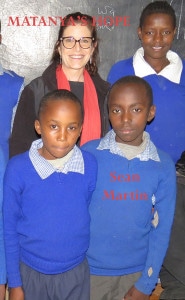 This is Sean with other Matanya's Hope students at school.  Founder, Michelle Stark is pictured in the back row. 
